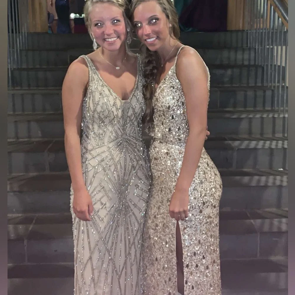 Sherri Hill Gold Sequin Prom Dress - Picture 4 of 6